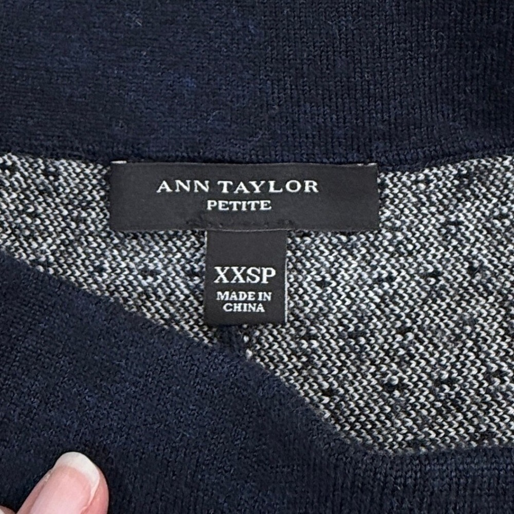 Ann Taylor Wool A-Line Mini Skirt Polka Dot Petite Size XXSP Career Knit‎ Chic - Picture 5 of 8